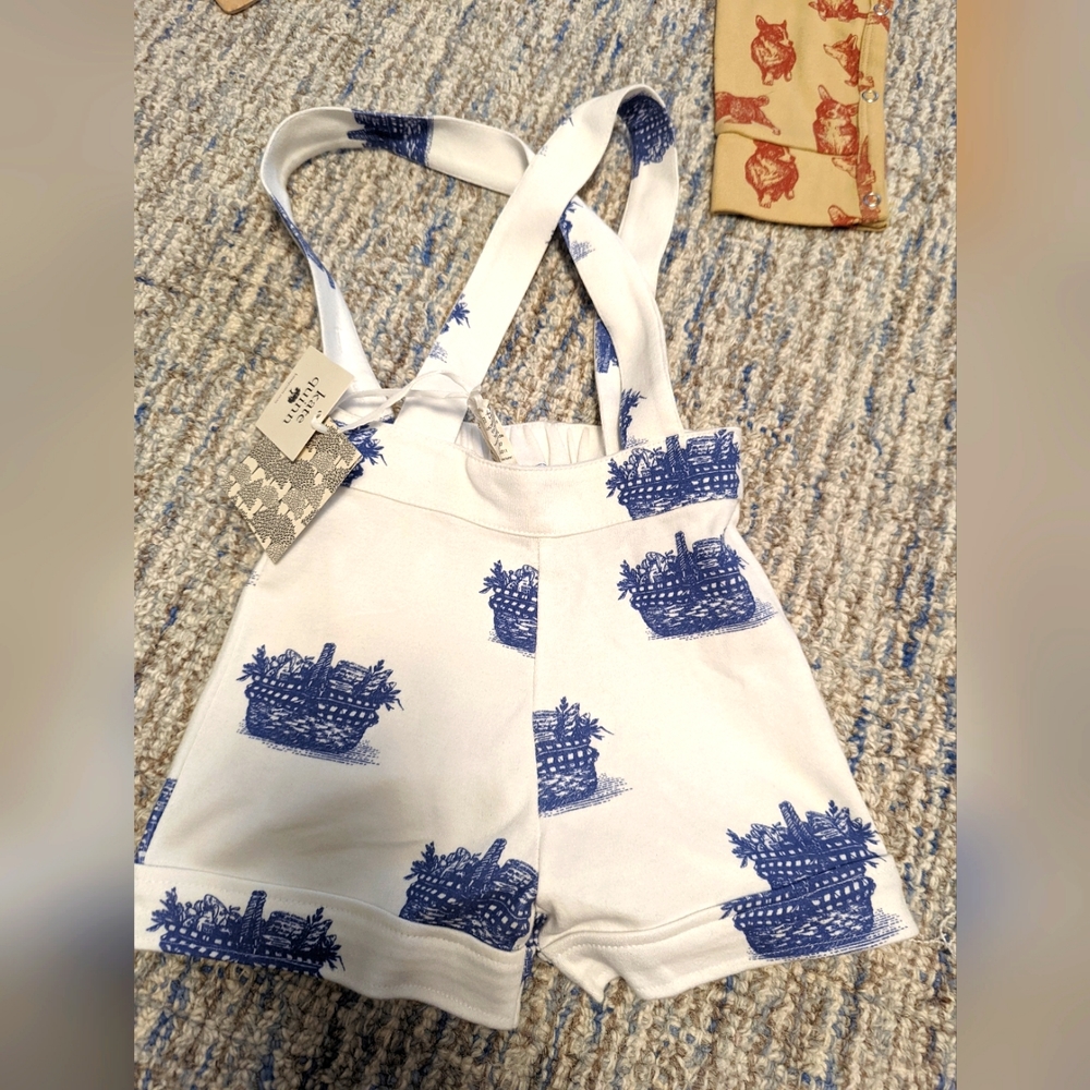Kate Quinn 2T Blueberry Picnic Overalls NWT